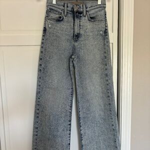 Joes The Mia Acid Wash Cut Hem High Waist Ankle Wide leg jeans